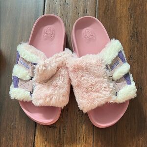 Pink and Purple Kids Furry Slides